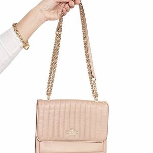 Coach Madison Quilted Chain Shoulder Bag Blush Pink Leather 2020